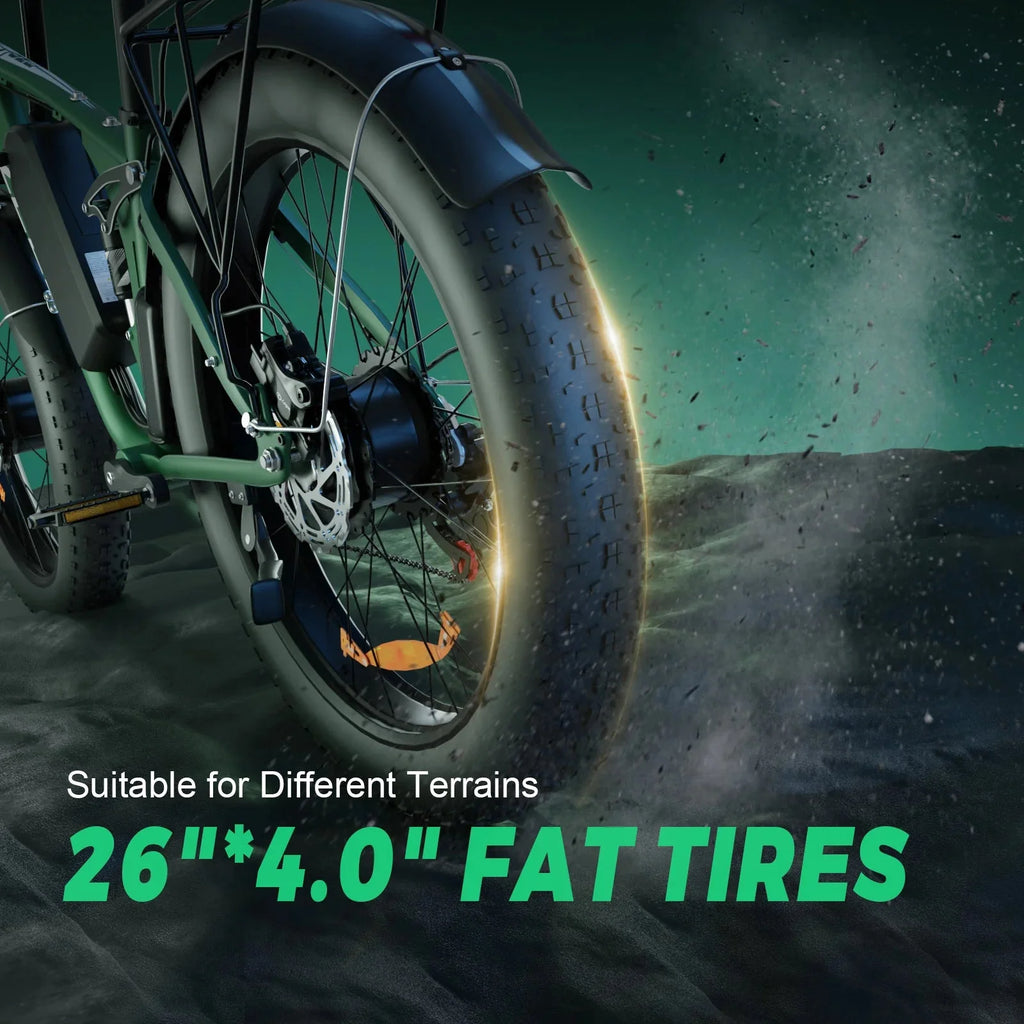 2000W Dual Motor AWD Fat Tire E-Bike | 52V 80-Mile Range
