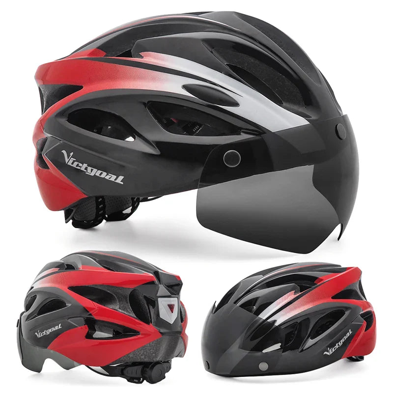 Helmet with Magnetic Goggles and Sun Visor