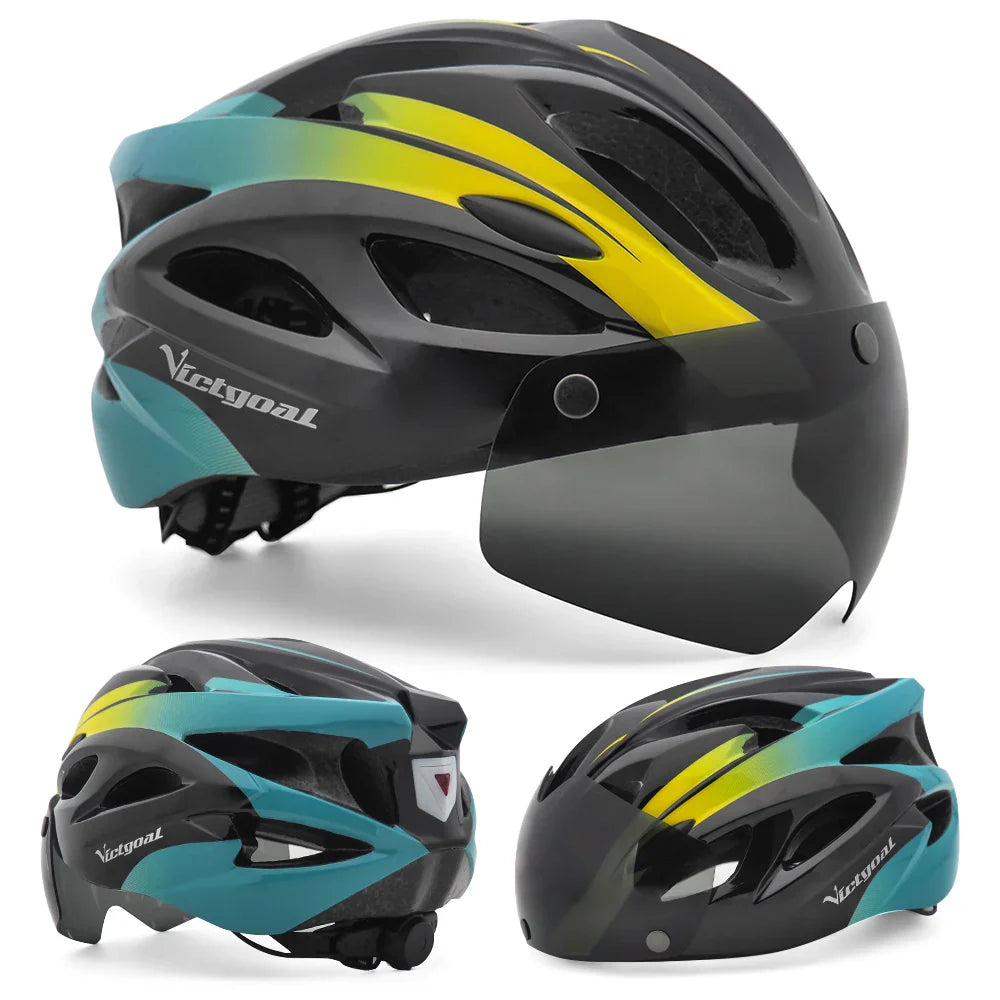 Helmet with Magnetic Goggles and Sun Visor