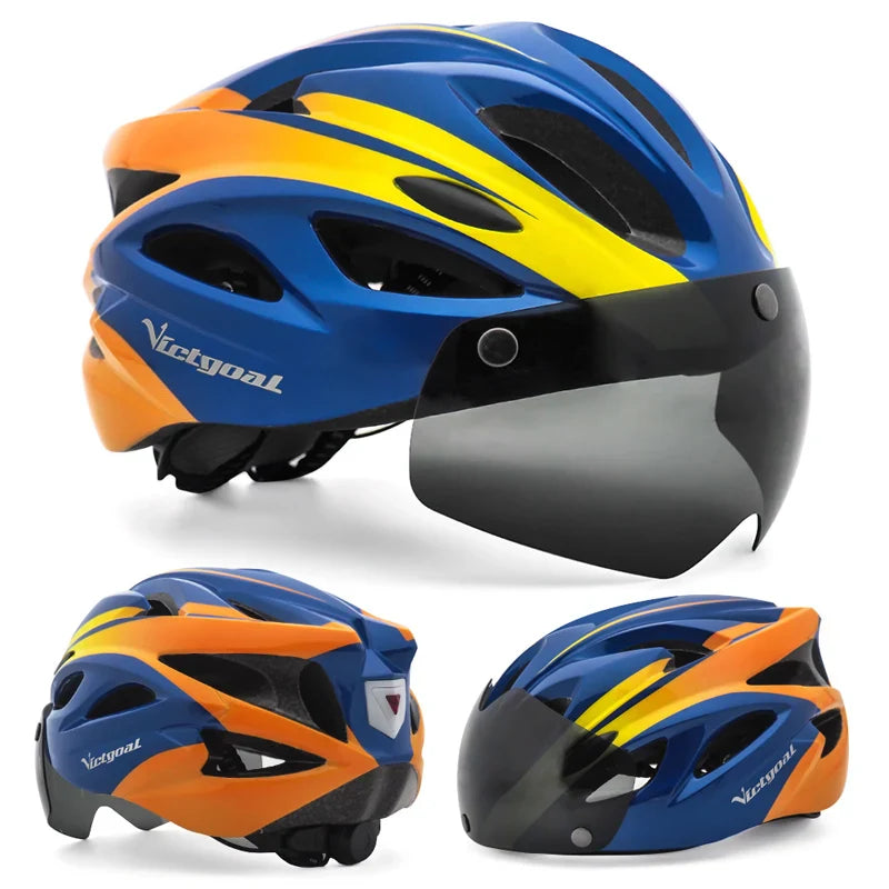 Helmet with Magnetic Goggles and Sun Visor